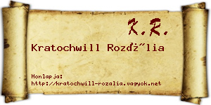 Kratochwill Rozália névjegykártya